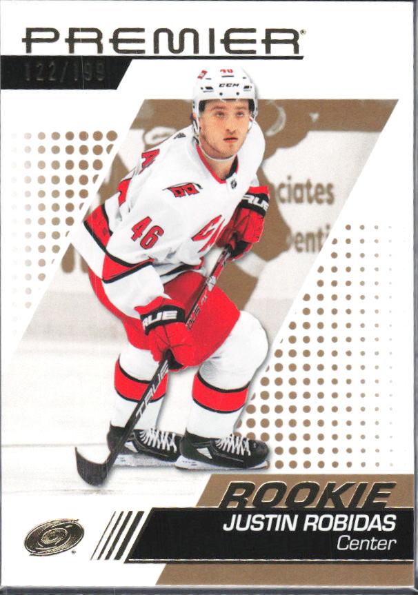 2025-26 Upper Deck Premier Justin Robidas #103 Rookie Gold 122/199 – framsida
