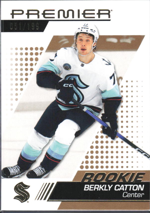 2025-26 Upper Deck Premier Berkly Catton #143 Rookie Gold 051/199 – framsida
