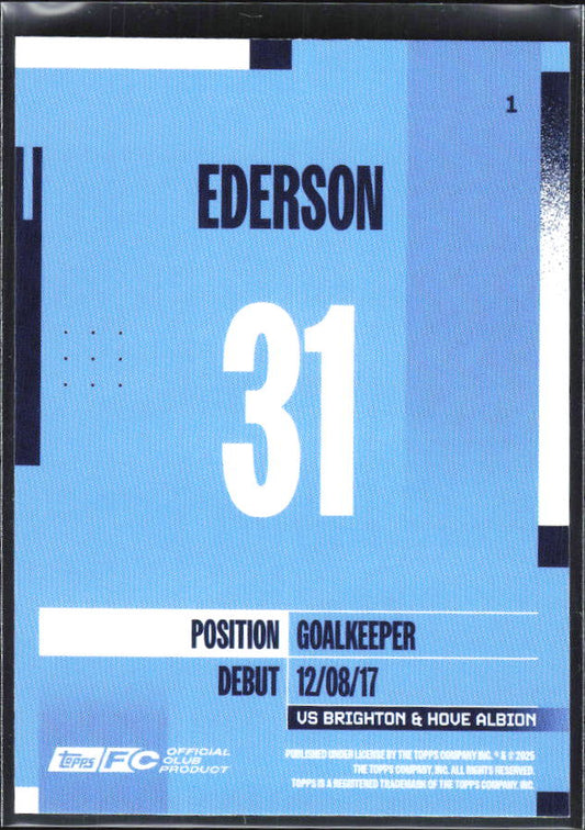 2024-25 Topps Manchester City Team Set #1 Ederson – baksida