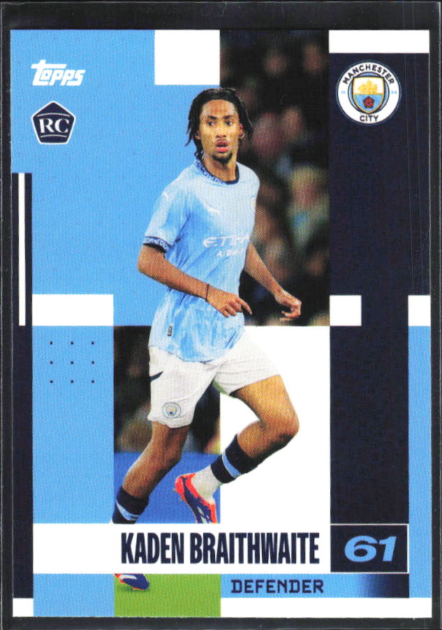 2024-25 Topps Manchester City Team Set #10 Kaden Braithwaite – framsida