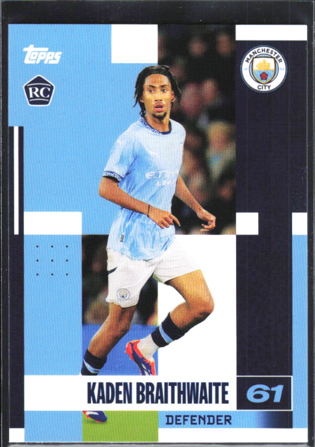 2024-25 Topps Manchester City Team Set #10 Kaden Braithwaite – framsida