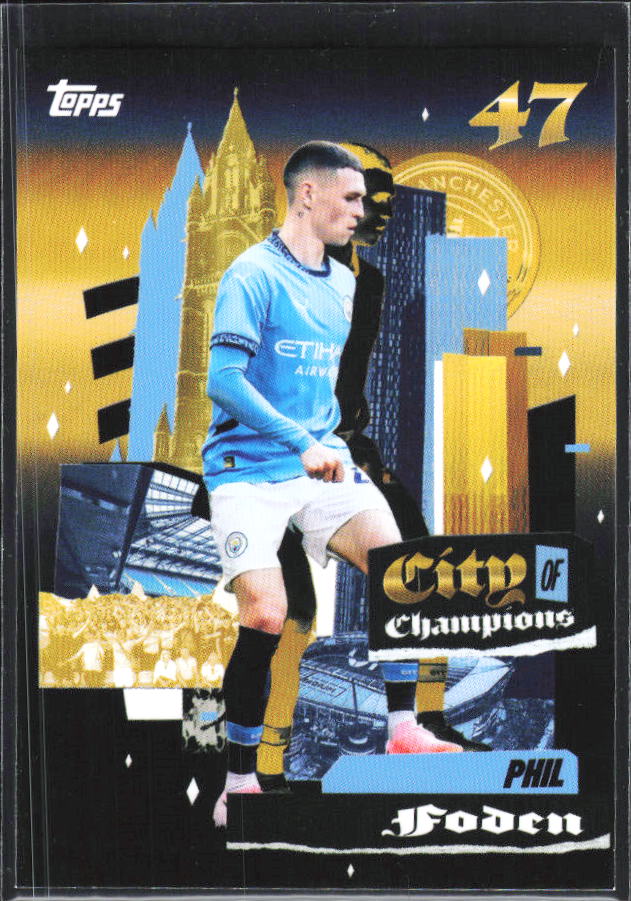 2024-25 Topps Manchester City Team Set #41 Phil Foden City of Champions – framsida