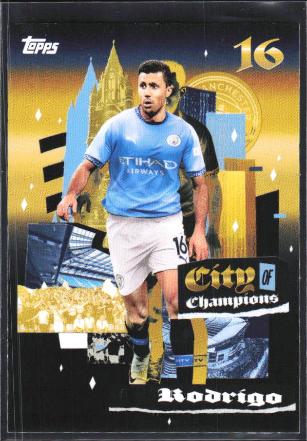 2024-25 Topps Manchester City Team Set #39 Rodrigo City of Champions – framsida