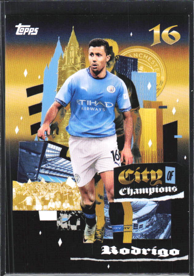 2024-25 Topps Manchester City Team Set #39 Rodrigo City of Champions – framsida
