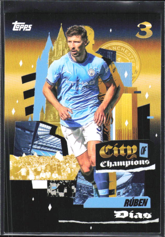 2024-25 Topps Manchester City Team Set #38 Rúben Dias City of Champions – framsida