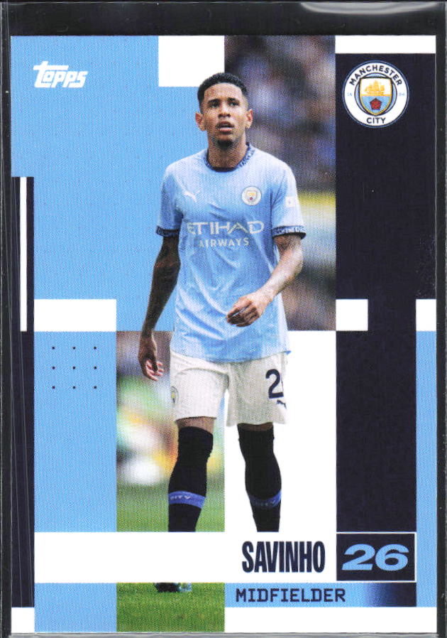2024-25 Topps Manchester City Team Set #17 Savinho – framsida