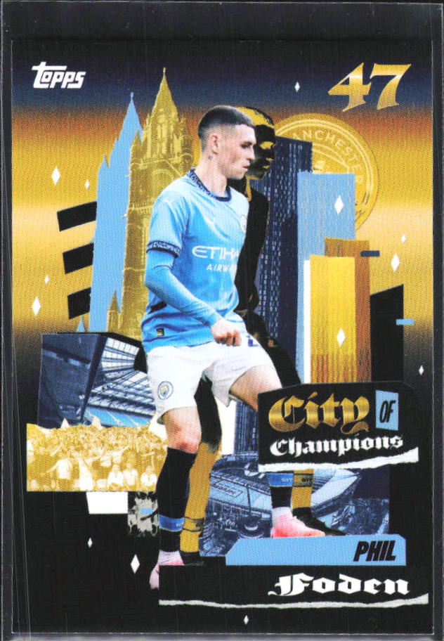 2024-25 Topps Manchester City Team Set #41 Phil Foden City of Champions – framsida