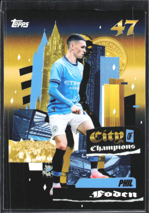 2024-25 Topps Manchester City Team Set #41 Phil Foden City of Champions – framsida