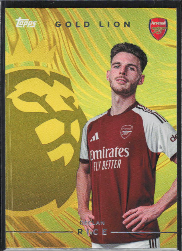2026-27 Topps Premier League Declan Rice #GL1 Gold Lion – framsida