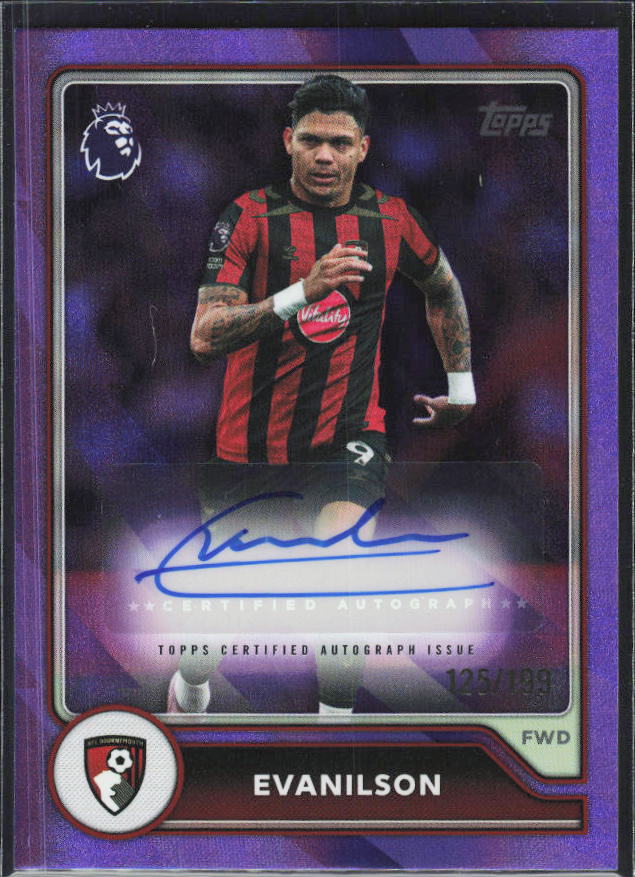 2026-27 Topps Premier League Evanilson #BA-EVA Autograph Purple /199 – framsida