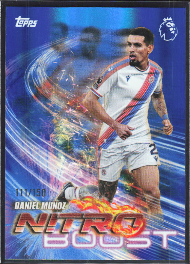 2026-27 Topps Premier League Daniel Muñoz #NB9 Nitro Boost Blue /150 – framsida