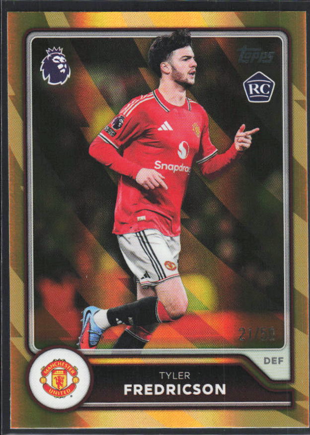 2026-27 Topps Premier League Tyler Fredricson #189 Rookie Gold /50 – framsida