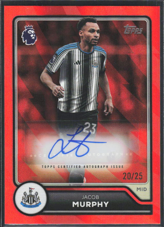 2026-27 Topps Premier League Jacob Murphy #BA-JMU Autograph Orange /25 – framsida