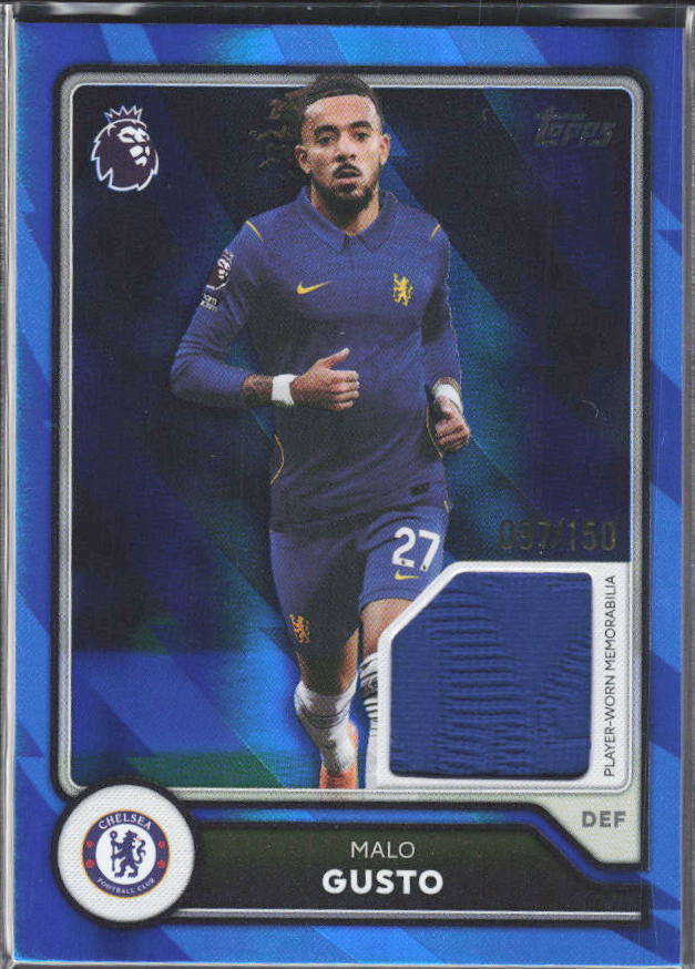 2026-27 Topps Premier League Malo Gusto #BR-MG Relic Blue /150 – framsida