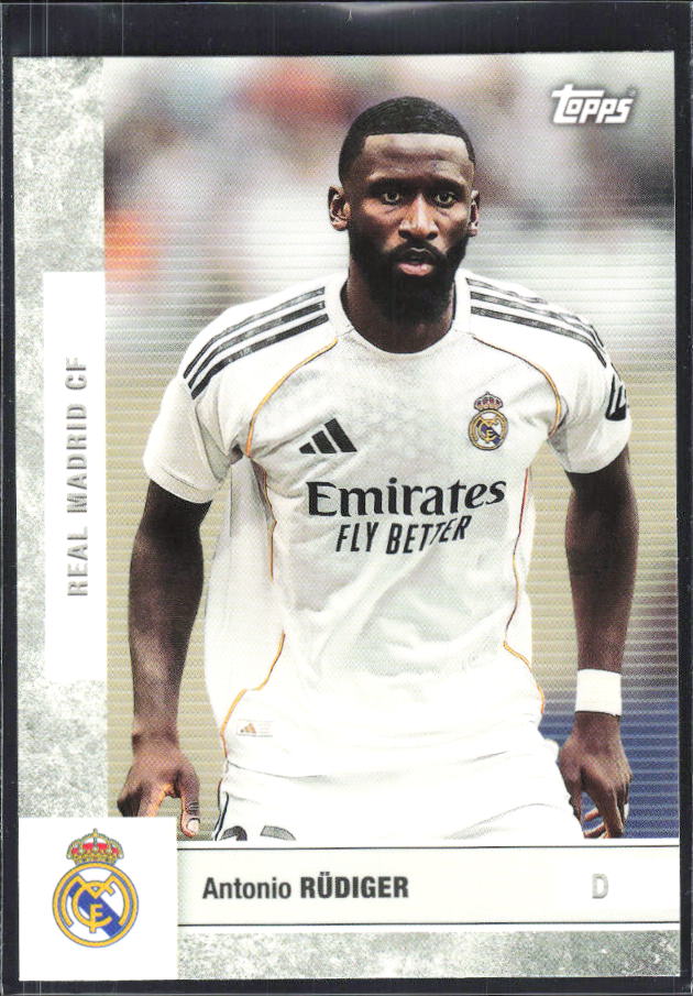 2025-26 Topps Real Madrid Team Set #4 Antonio Rüdiger – framsida