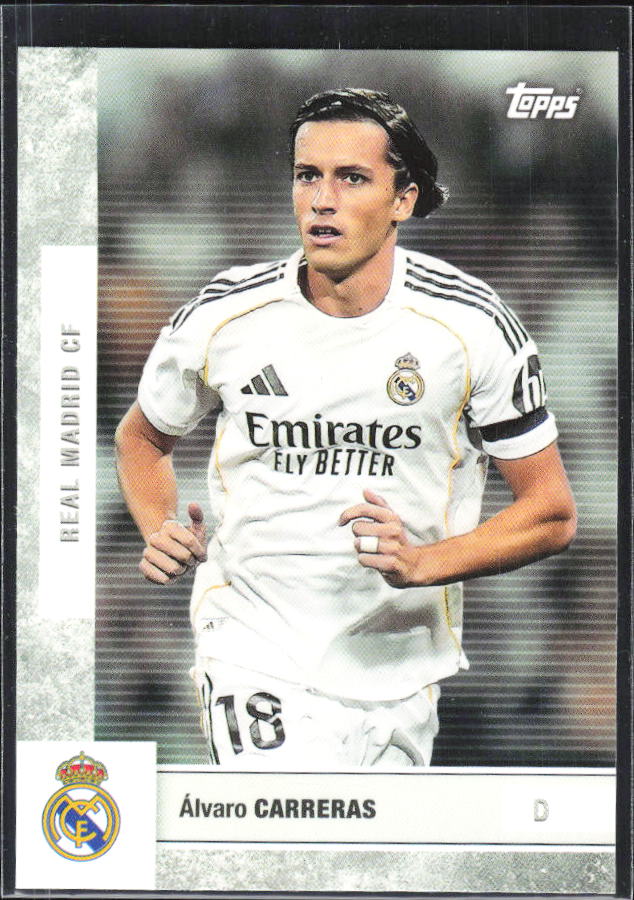 2025-26 Topps Real Madrid Team Set #7 Álvaro Carreras – framsida