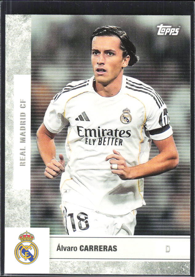 2025-26 Topps Real Madrid Team Set #7 Álvaro Carreras – framsida