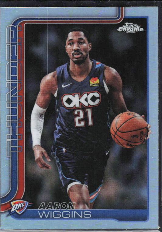 2025-26 Topps Chrome Update #132 Aaron Wiggins Refractor – framsida