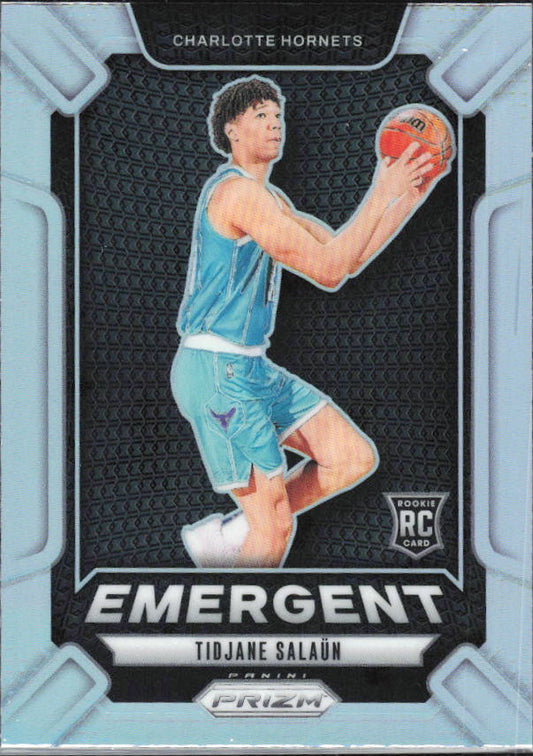 2024-25 Panini Prizm #5 Tidjane Salaun Emergent Silver Prizm – framsida