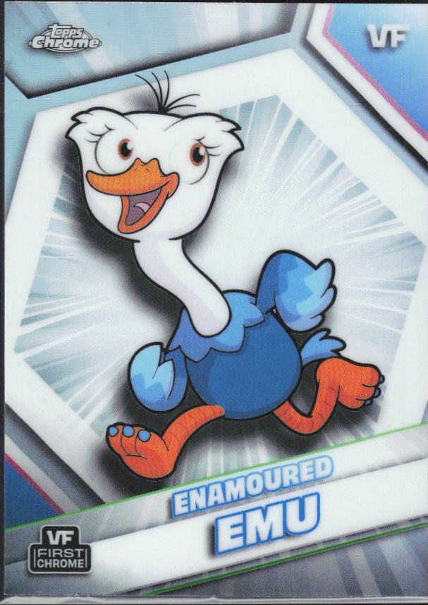2026 Topps Chrome VeeFriends #71 Enamoured Emu Refractor – framsida