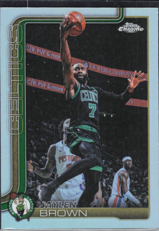 2025-26 Topps Chrome Update #9 Jaylen Brown Refractor – framsida