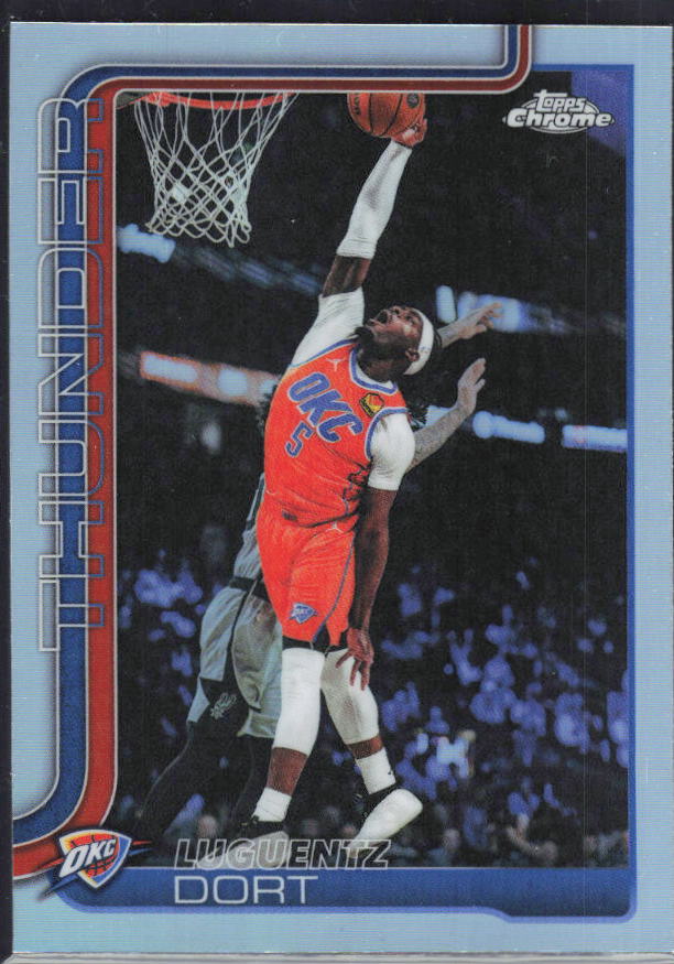 2025-26 Topps Chrome Update #127 Luguentz Dort Refractor – framsida
