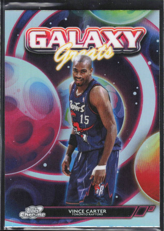 2025-26 Topps Cosmic Chrome #GG-26 Vince Carter Galaxy Greats Refractor – framsida