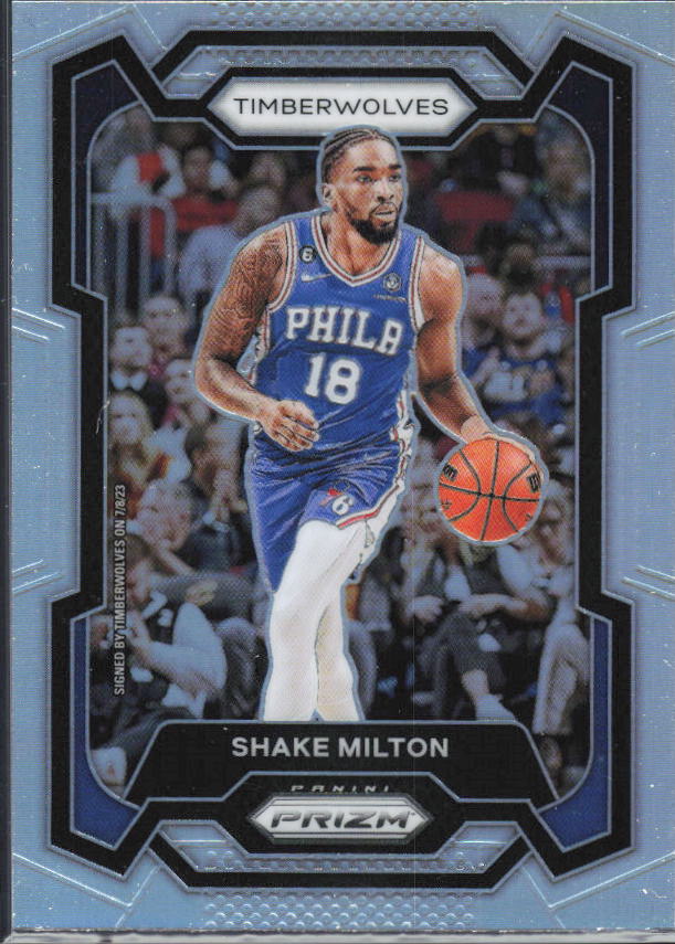 2023-24 Panini Prizm #215 Shake Milton Silver Prizm – framsida