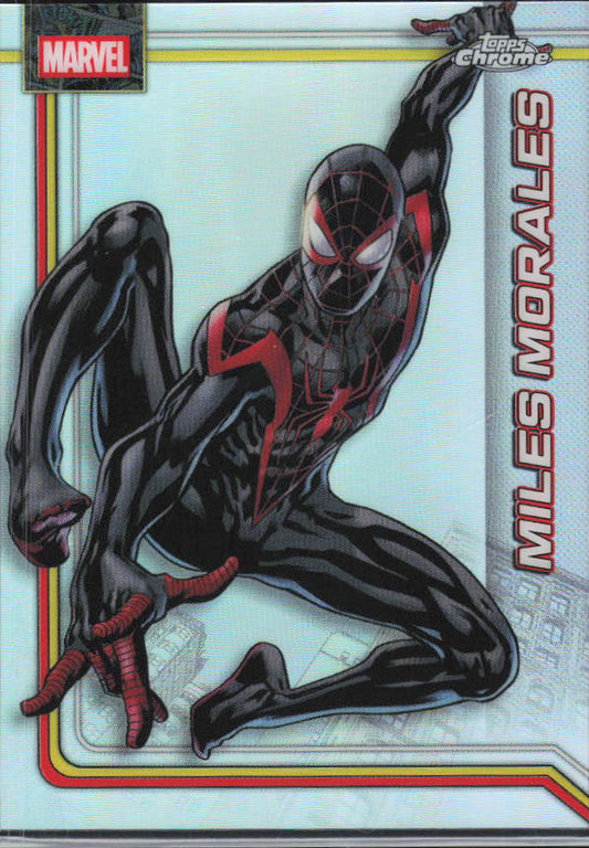 2026 Topps Chrome Marvel Comics #078 Miles Morales Refractor – framsida