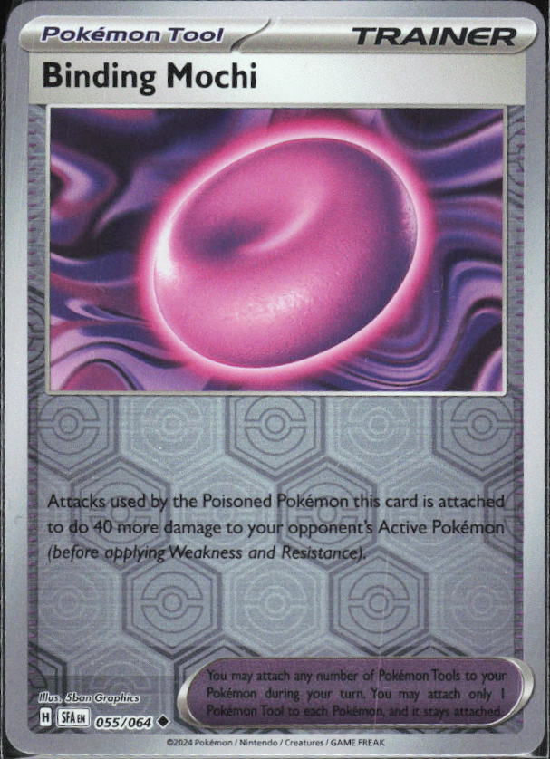 Scarlet & Violet: Shrouded Fable #055/064 Binding Mochi Reverse Holo – framsida
