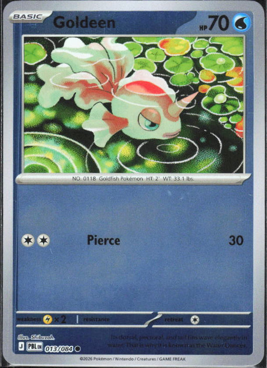 ME05: Pitch Black #013/084 Goldeen Reverse Holo – framsida