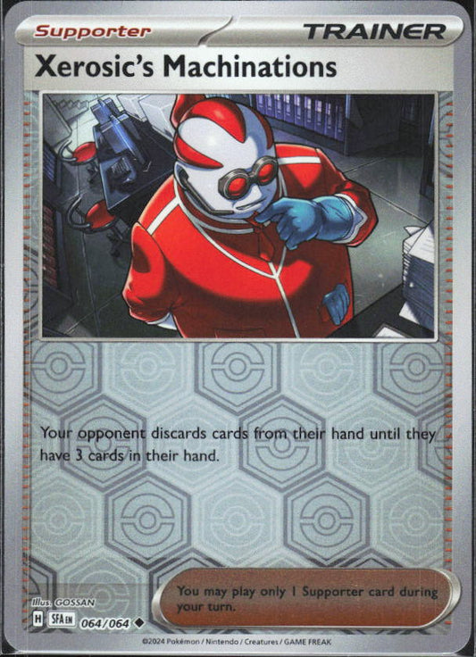 Scarlet & Violet: Shrouded Fable #064/064 Xerosic’s Machinations Reverse Holo – framsida