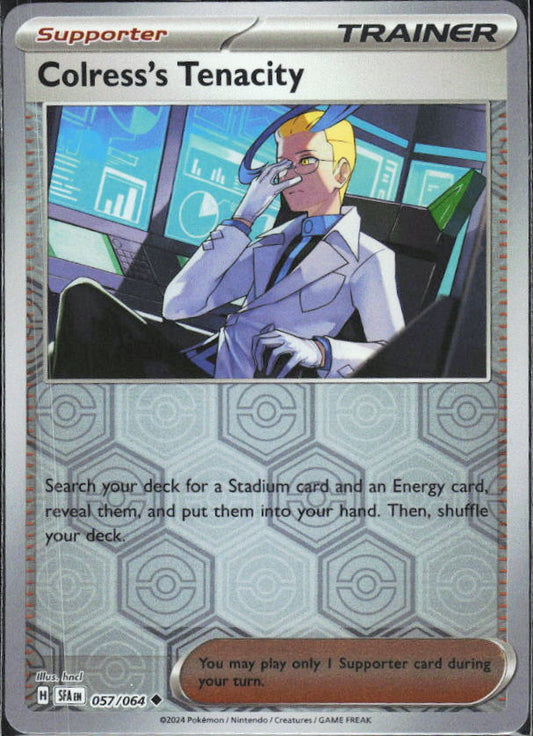 Scarlet & Violet: Shrouded Fable #057/064 Colress’s Tenacity Reverse Holo – framsida