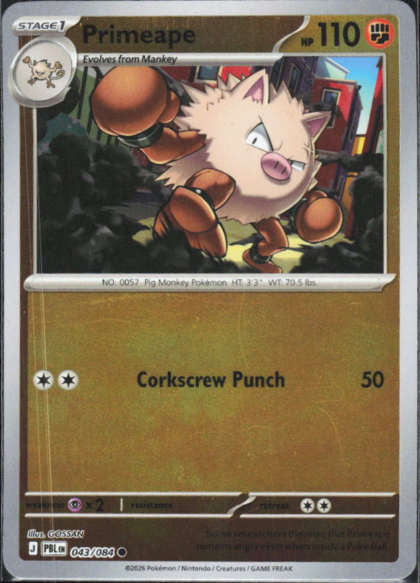 ME05: Pitch Black #043/084 Primeape Reverse Holo – framsida