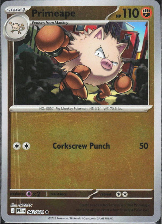 ME05: Pitch Black #043/084 Primeape Reverse Holo – framsida
