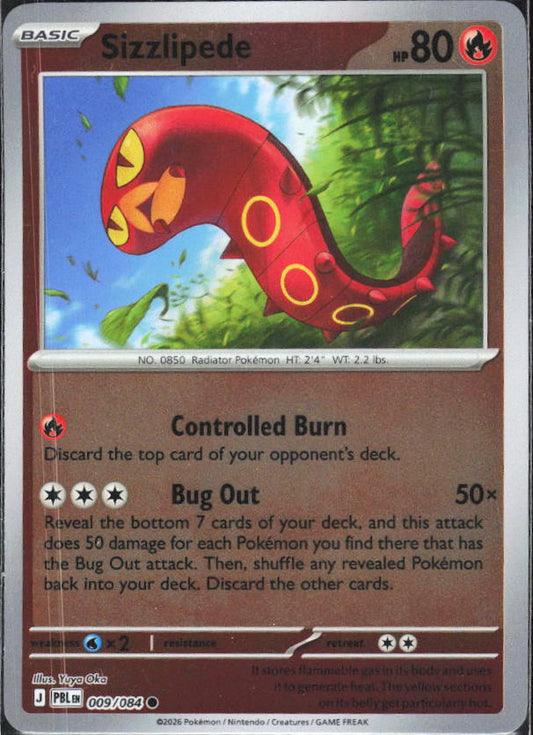 ME05: Pitch Black #009/084 Sizzlipede Reverse Holo – framsida