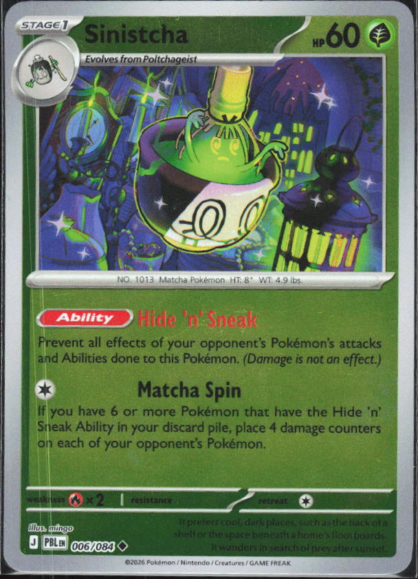 ME05: Pitch Black #006/084 Sinistcha Reverse Holo – framsida