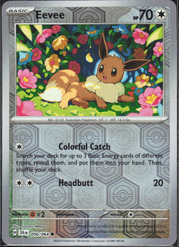Scarlet & Violet: Shrouded Fable #050/064 Eevee Reverse Holo – framsida