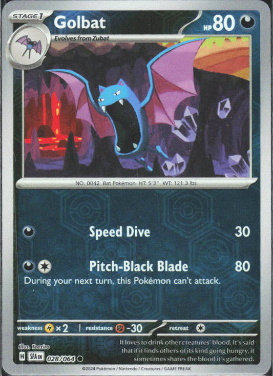 Scarlet & Violet: Shrouded Fable #028/064 Golbat Reverse Holo – framsida