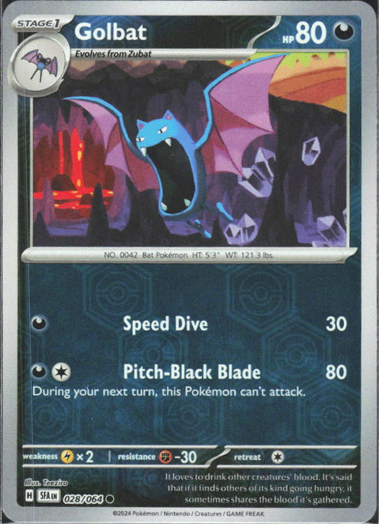 Scarlet & Violet: Shrouded Fable #028/064 Golbat Reverse Holo – framsida