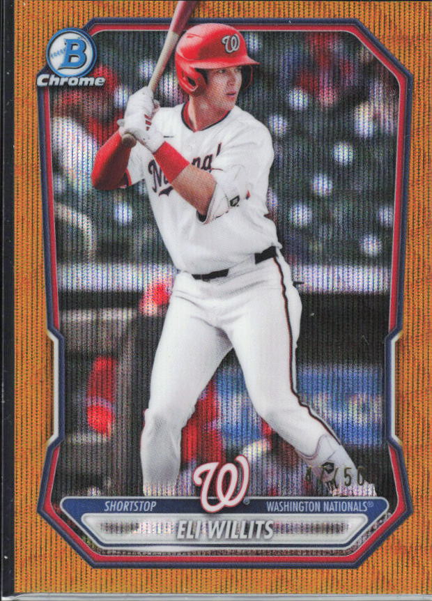 2026 Bowman Chrome #BCP-245 Eli Willits Gold Wave Refractor /50 – framsida