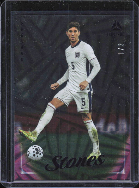 2026 Panini Luminance England #5 John Stones Black 1/2 – framsida