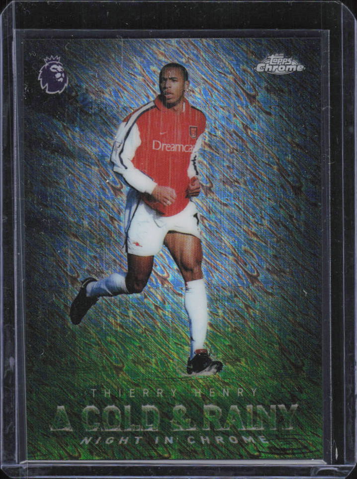 2026 Topps Chrome Premier League #CRN-22 Thierry Henry A Cold and Rainy Night in Chrome – framsida