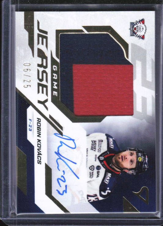 2025-26 SportZoo SHL Series 2 #GJS-RK Robin Kovács Game Jersey Signature 06/25 – framsida