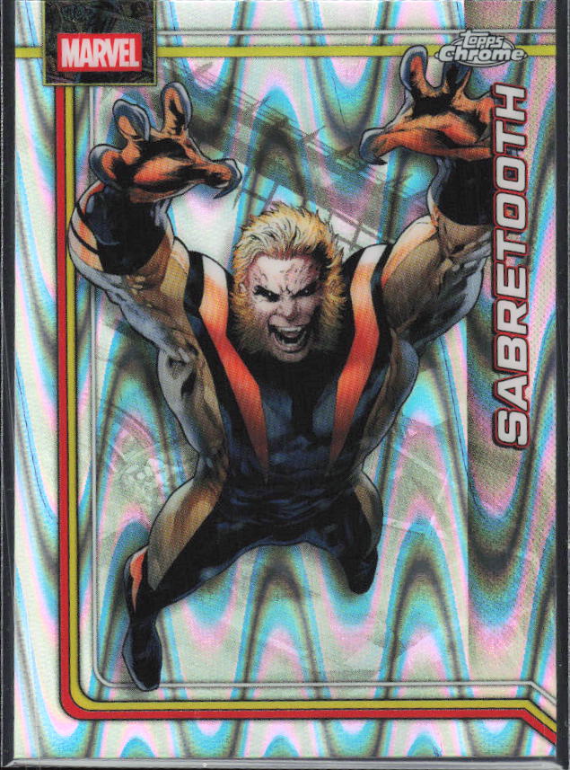 2026 Topps Chrome Marvel Comics #144 Sabretooth RayWave Refractor – framsida