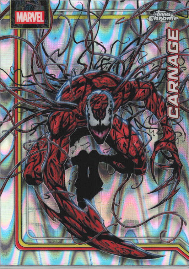 2026 Topps Chrome Marvel Comics #22 Carnage RayWave Refractor – framsida