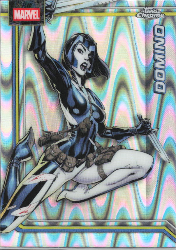 2026 Topps Chrome Marvel Comics #30 Domino RayWave Refractor – framsida