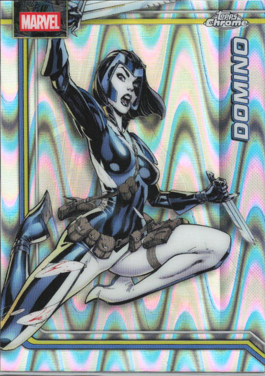 2026 Topps Chrome Marvel Comics #30 Domino RayWave Refractor – framsida
