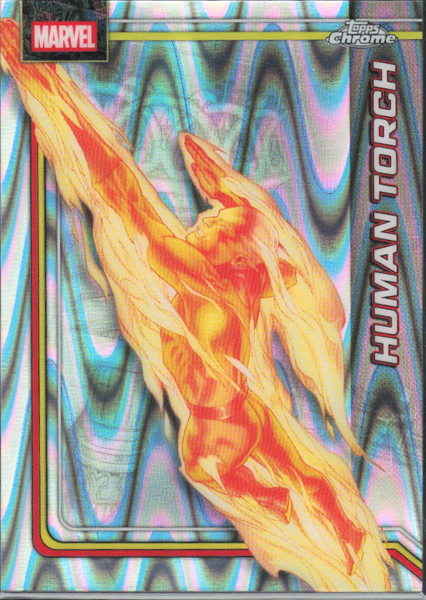 2026 Topps Chrome Marvel Comics #51 Human Torch RayWave Refractor – framsida