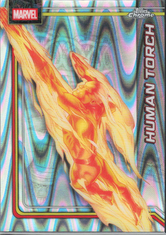 2026 Topps Chrome Marvel Comics #51 Human Torch RayWave Refractor – framsida